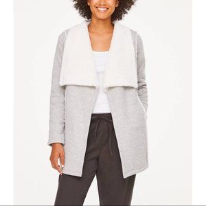LOFT SUPER SOFT FAUX SHERPA OPEN CARDIGAN